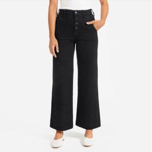 Everlane High Rise Button Fly Wide Leg Jeans